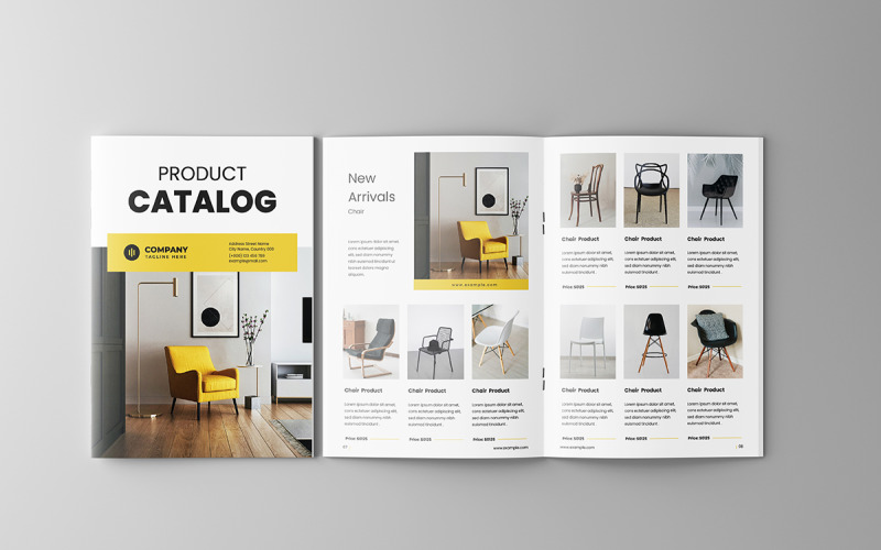 Furniture Product Catalog Template Table catalogue layout. Magazine Template