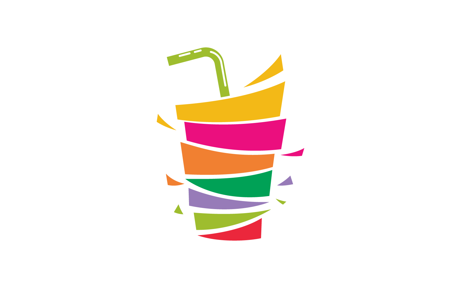 Juice fresh drink logo brand vector flat design template