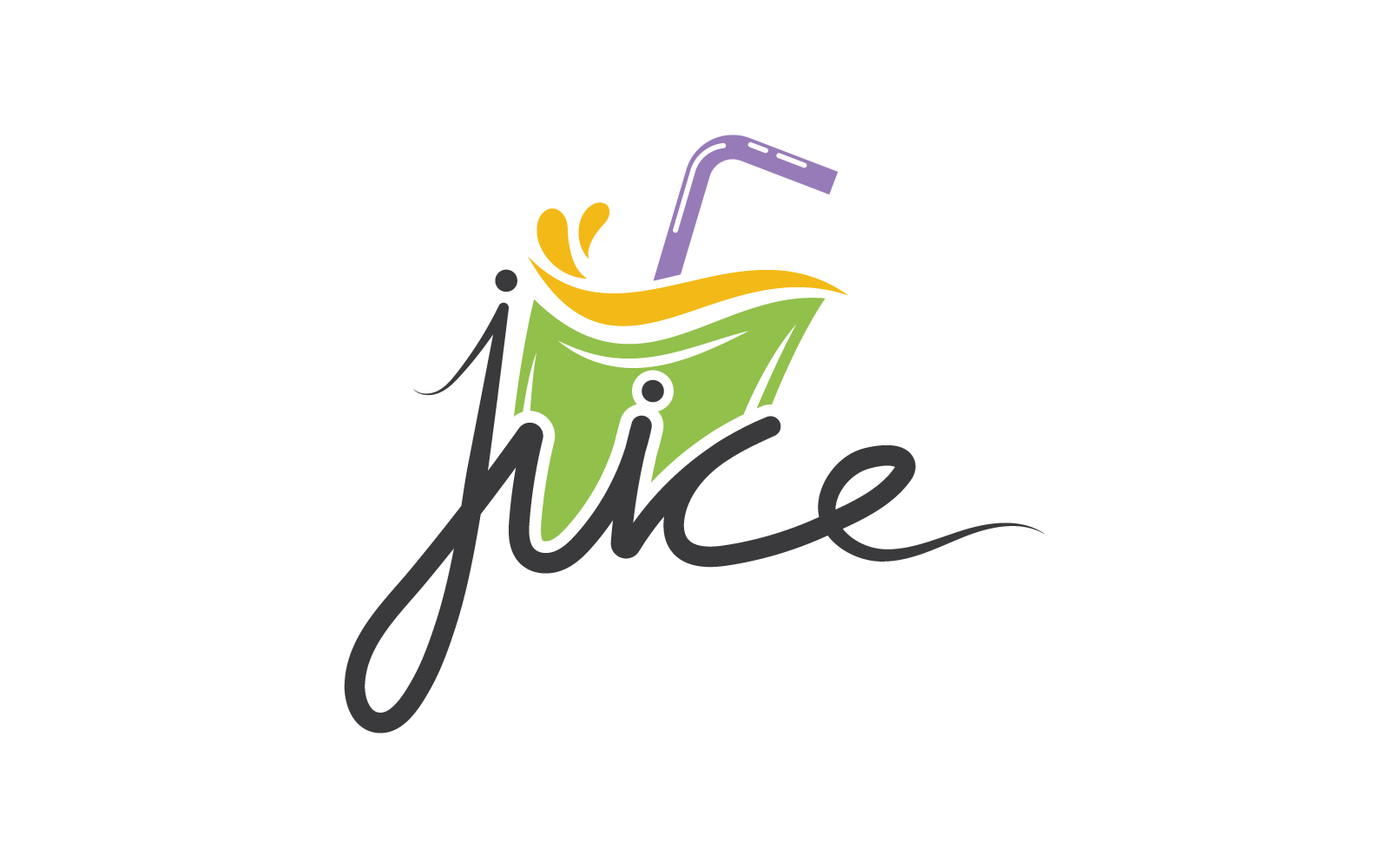 Juice logo fresh drink vector flat design template