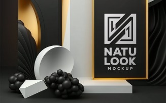 Logo Mockup | gold Frame Interior Mockup | black and golodframe mockup | interior gold frame mockup