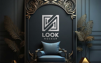 Logo Mockup | living room mockup | logo mockup on interior | logo mockup on interior frame