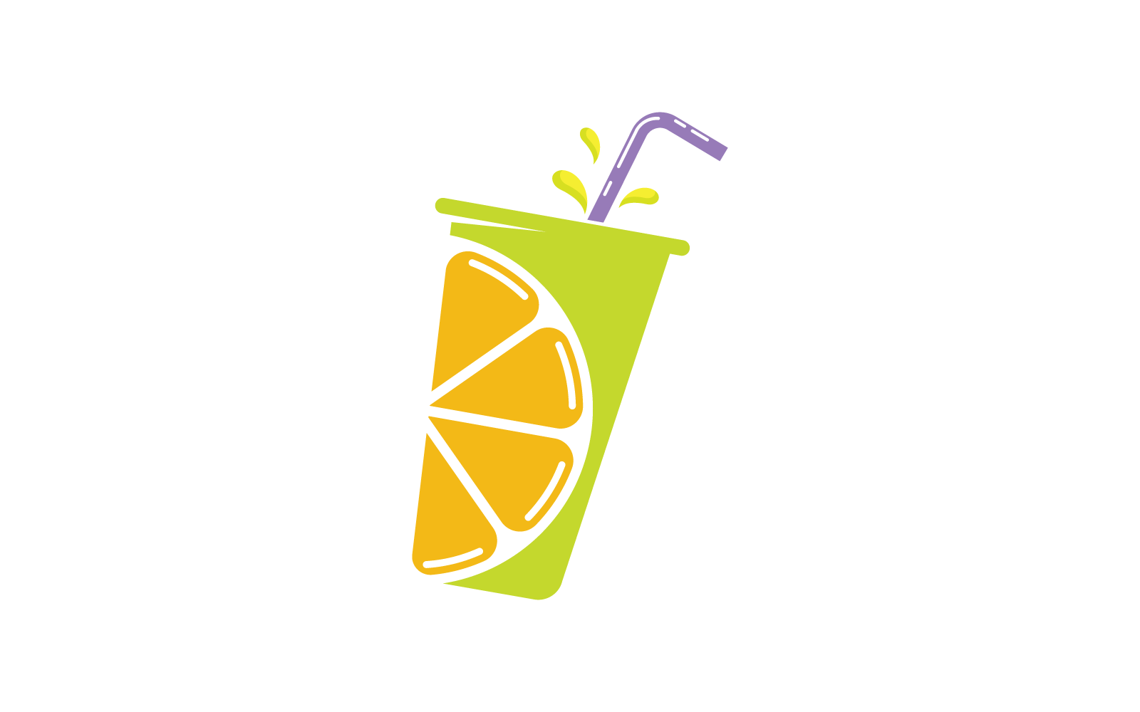 Логотип сока, свежий напиток, векторный шаблон плоского дизайна