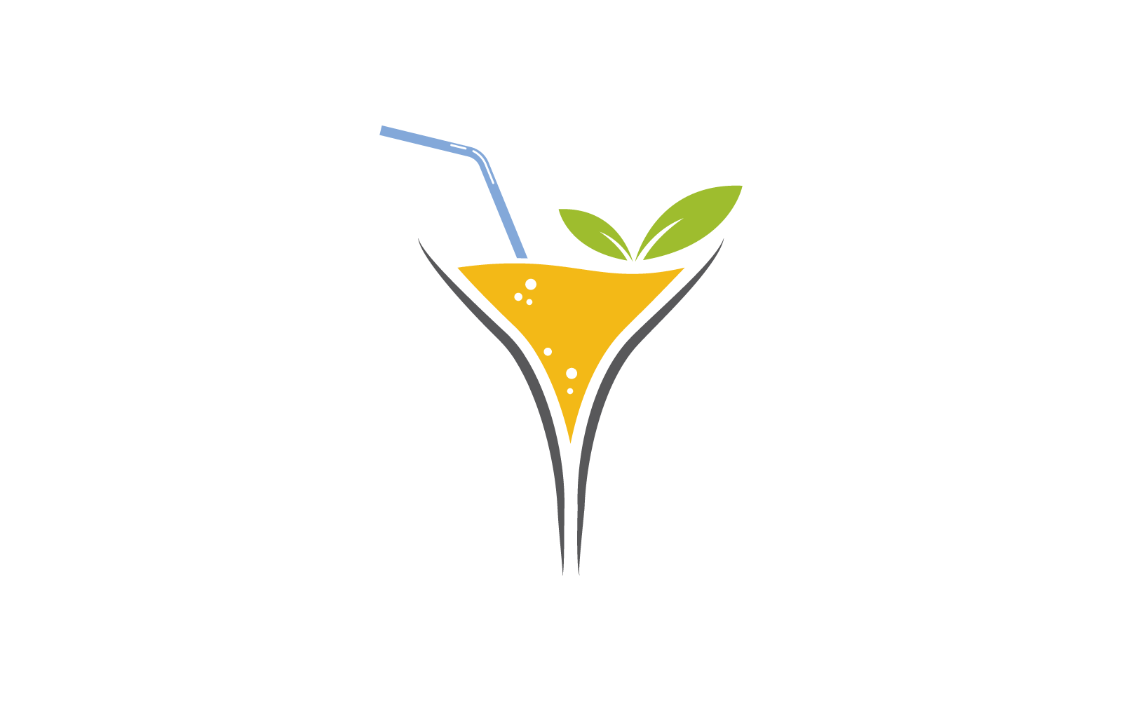 Meyve suyu logosu taze içecek illüstrasyon vektör düz tasarım şablonu
