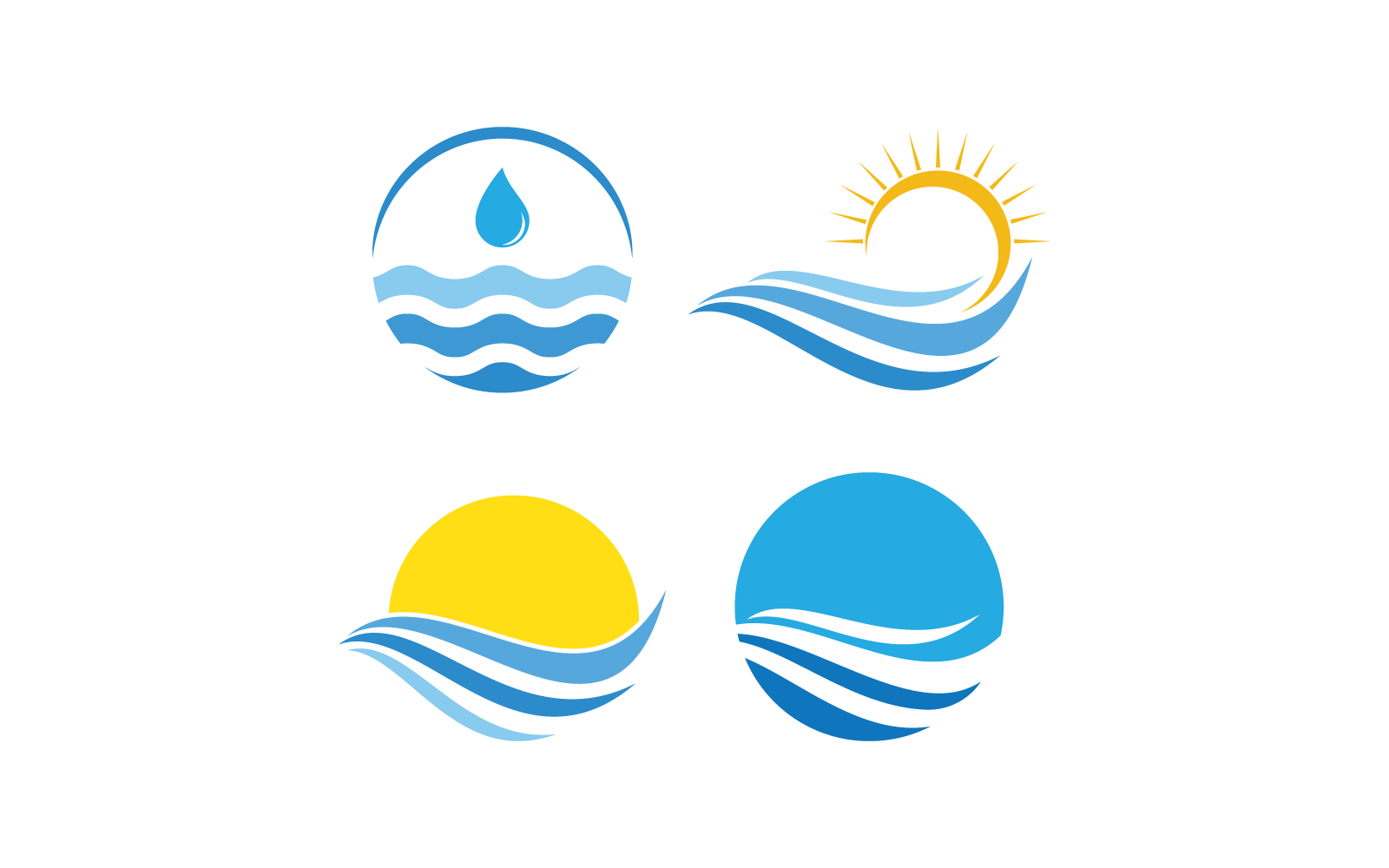 Modelo de design de logotipo de ilustração de onda de água