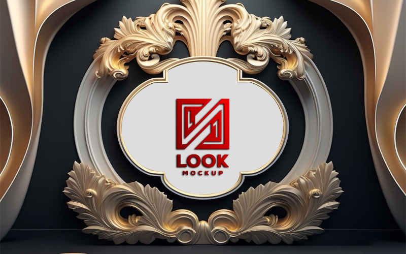 Sign Logo Mockup | logo mockup on luxury frame Product Mockup