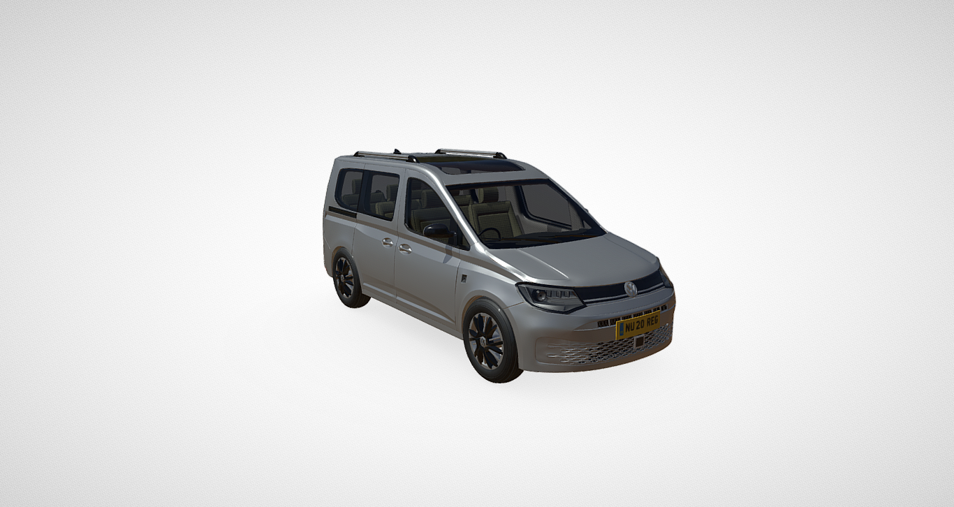 Volkswagen Caddy 2021 3D Model - Modern Utility Vehicle Representation