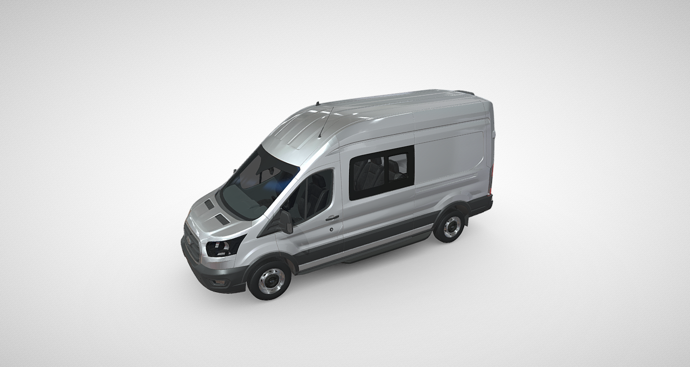 Impeccable Ford Transit Double Cab-in-Van 3D Model: Perfect for Your Professional Projects