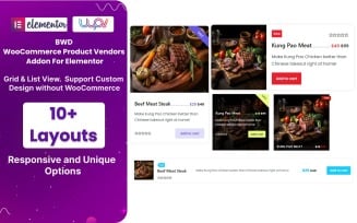 BWD WooCommerce Product Vendors WordPress Plugin For Elementor