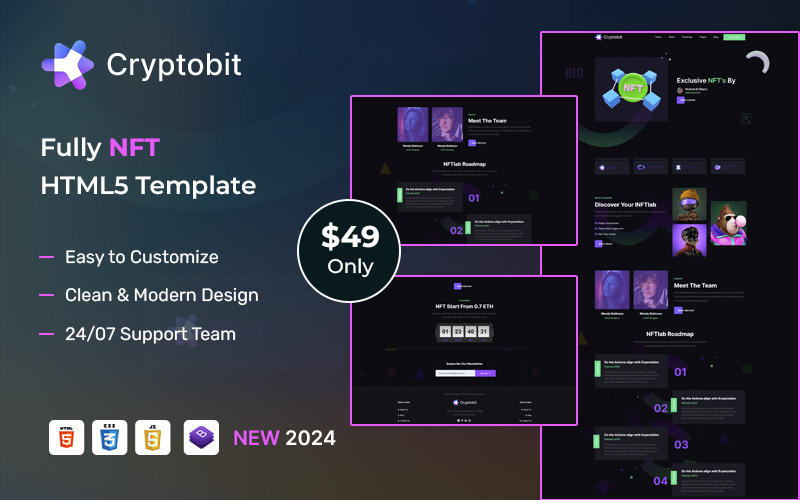 Cryptobit - NFT Cryptocurrency HTML5 Template Website Template