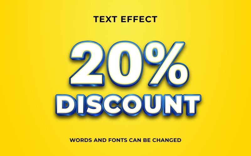 Editable Discount 3D Text Effect Illustration
