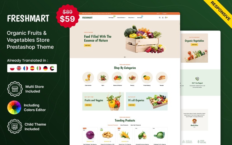FreshMart – Grocery and Organic Responsive Prestashop Theme PrestaShop Theme