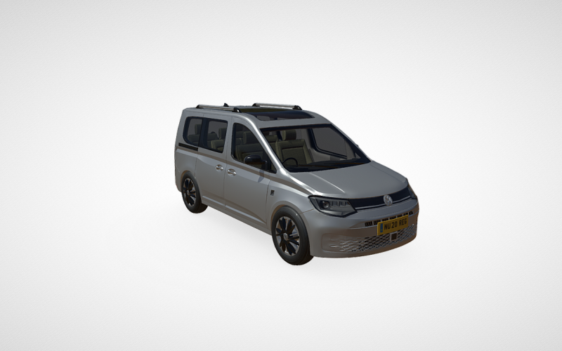 Volkswagen Caddy 2021 3D Model - Modern Utility Vehicle Representation