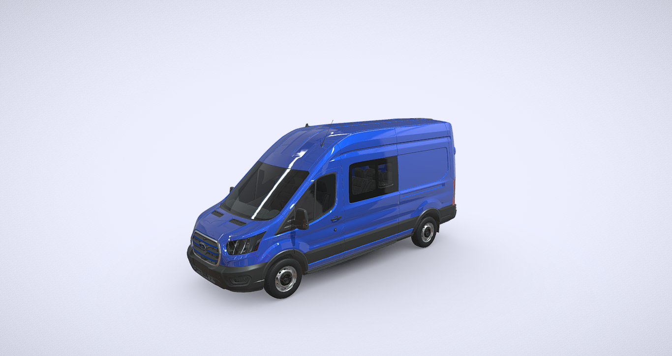 Ford E-Transit Double Cab Van 3D Model for Dynamic Presentations
