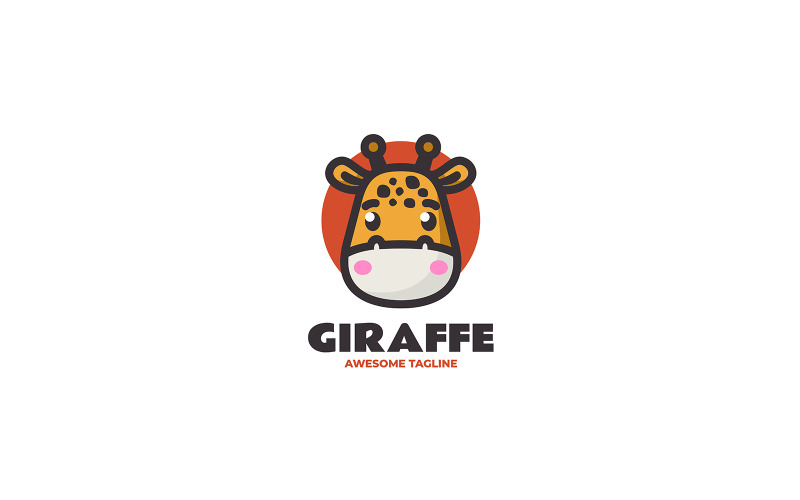 Giraffe Simple Mascot Logo 2 Logo Template