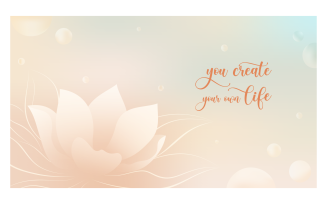 Inspirational Backgrounds 14400x8100px With Lotus And Message About Creating Life