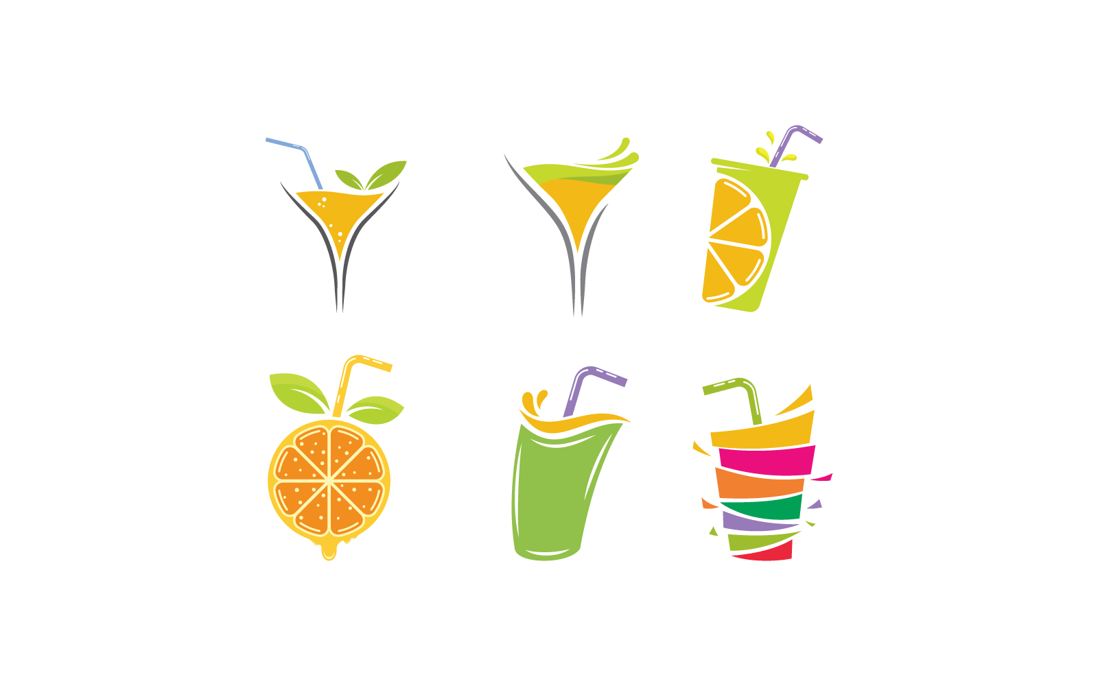 Juice fresh drink logo vector design template