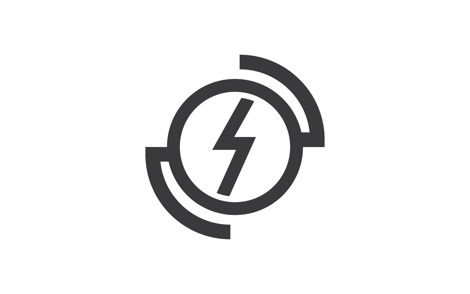 Power lightning logo icon vector flat design
