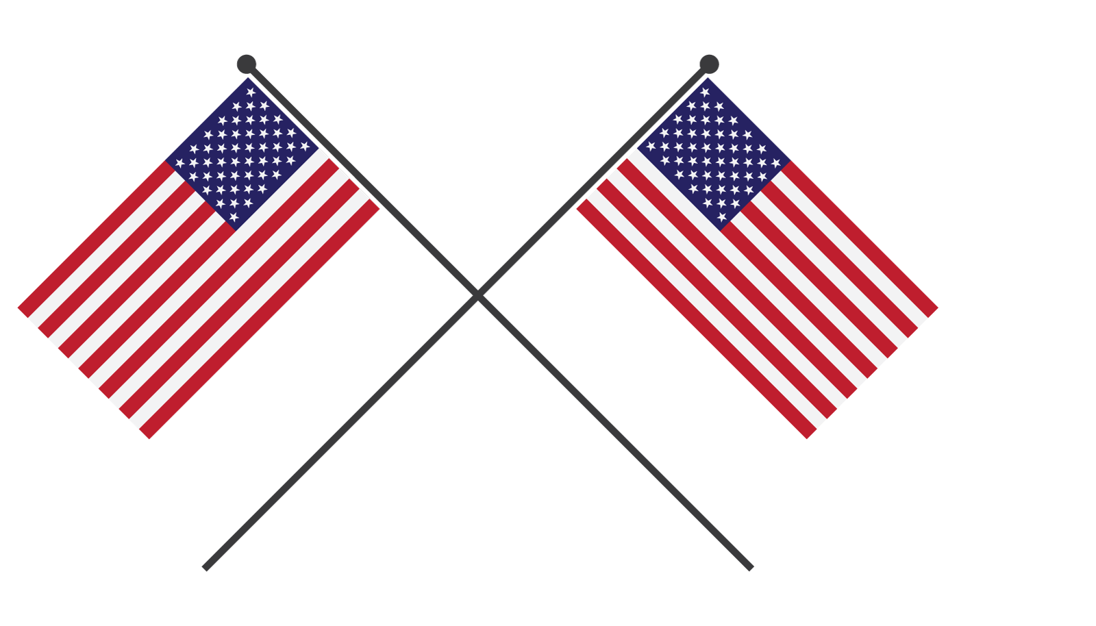 American flag illustration icon vector flat design template Logo Template