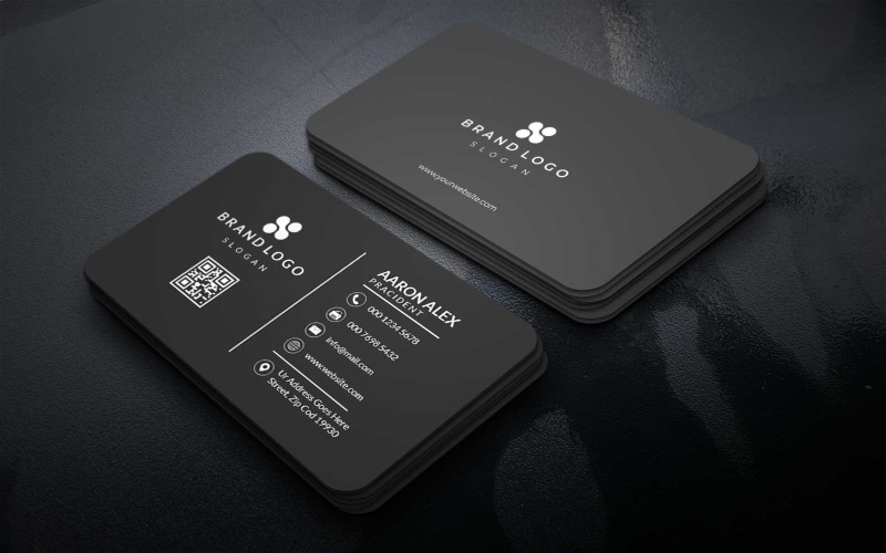 Black Corparate Business Card Corporate Identity