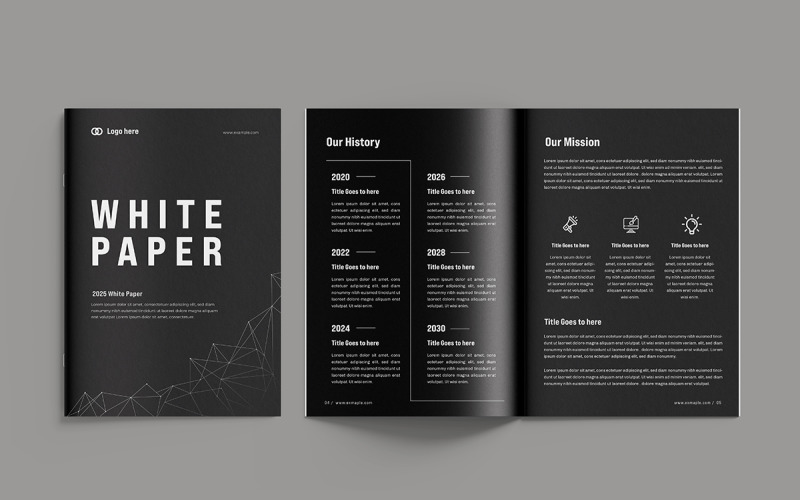 Business White Paper and Company White Paper template Magazine Template