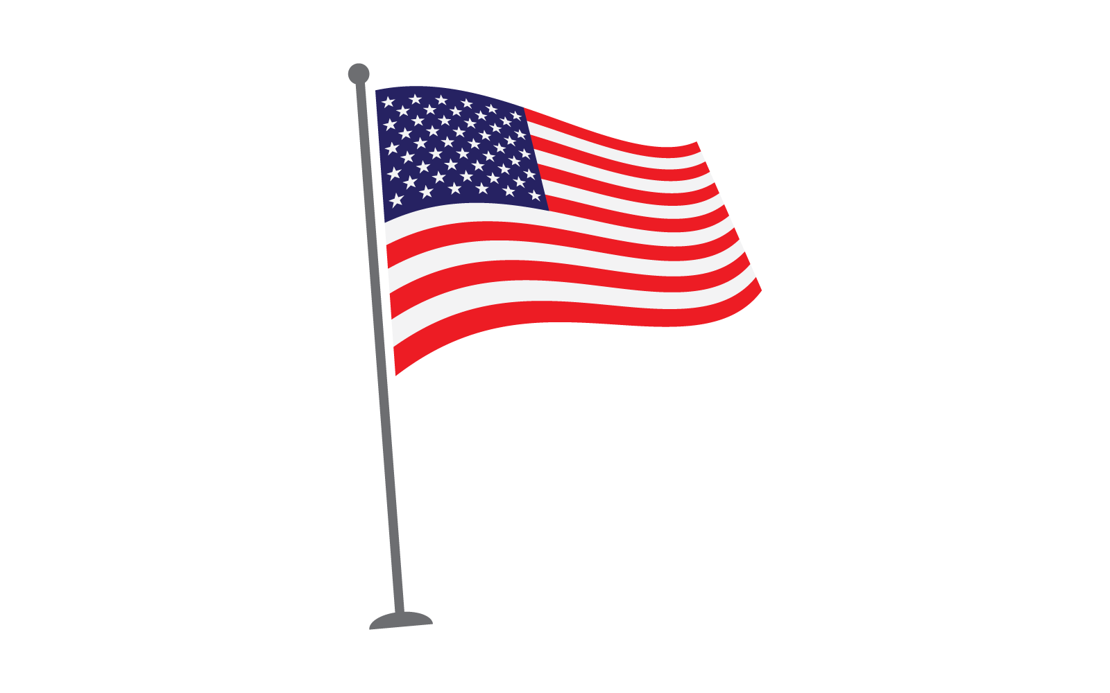 Diseño plano de vector de ilustración de bandera americana