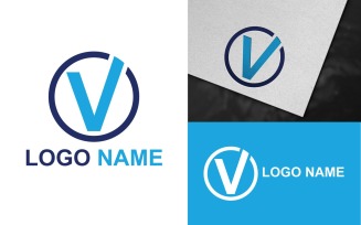 Modern V Letter Logo Template Design