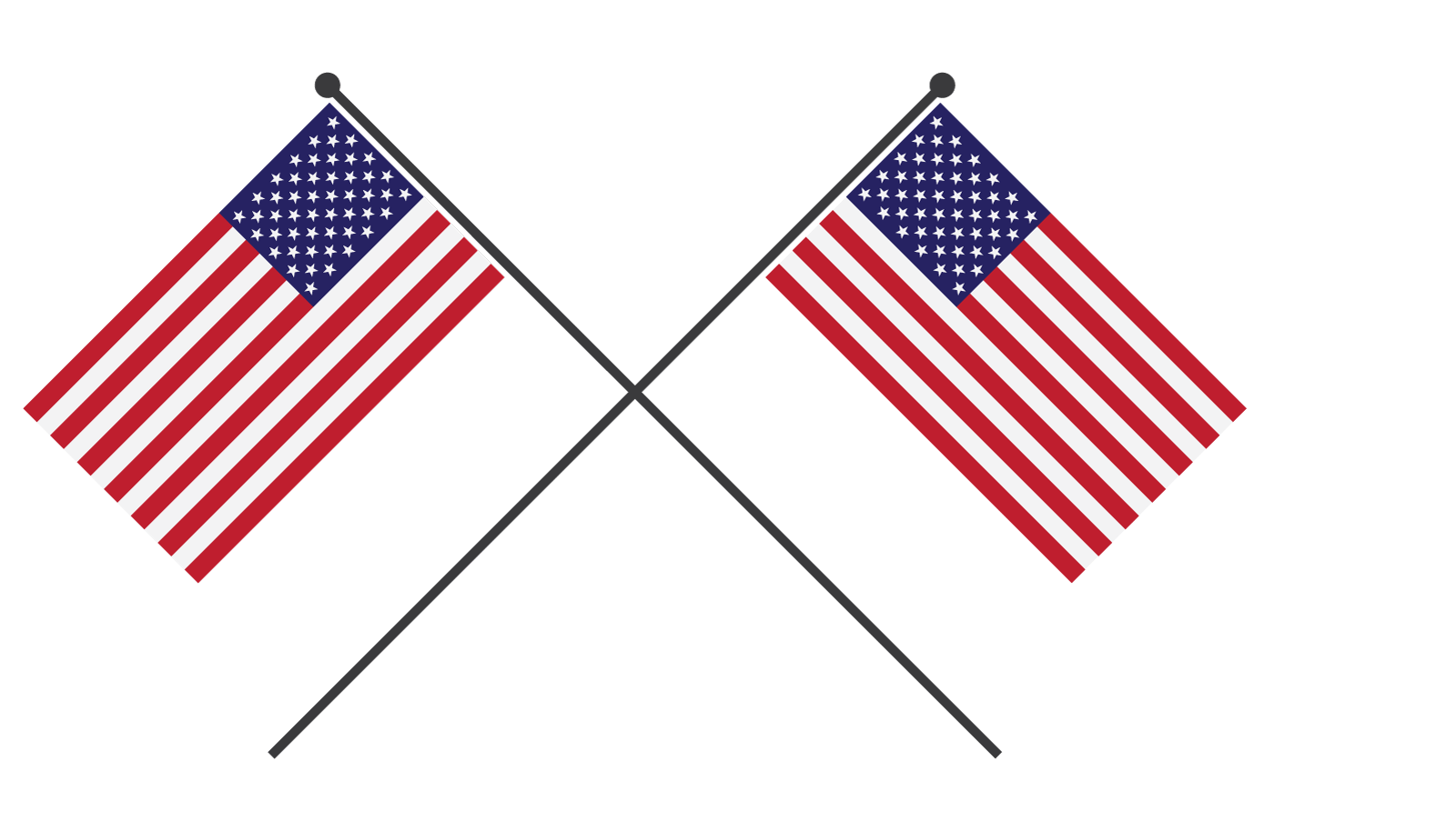 Plantilla de diseño plano de vector de icono de ilustración de bandera americana