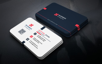 Red & Dark Blue Business Card Design Template