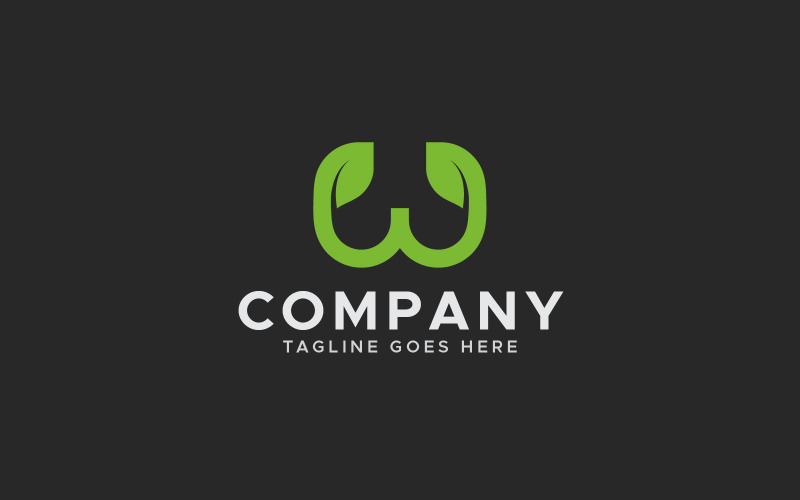 W letter leaf minimal logo design template Logo Template