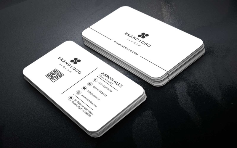 White Business Card Design Corporate Identity