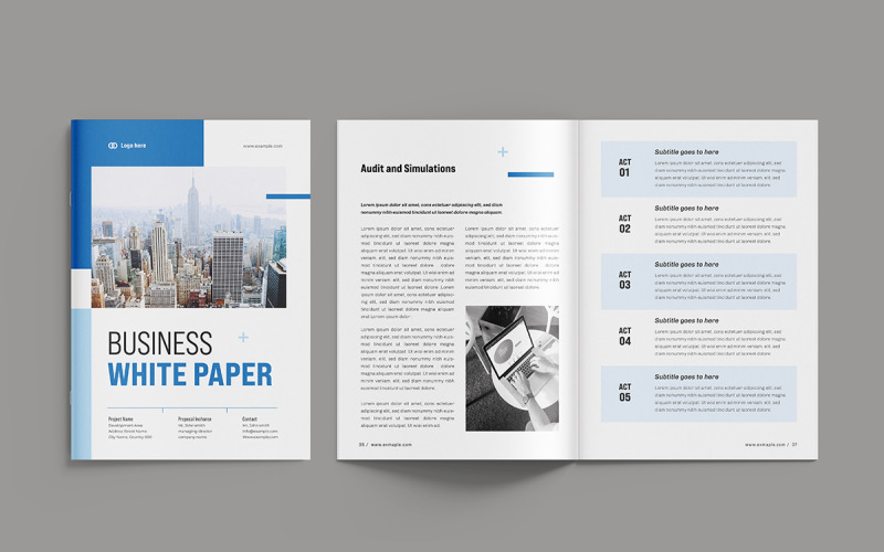 White Paper Template and Business White Paper Design Magazine Template
