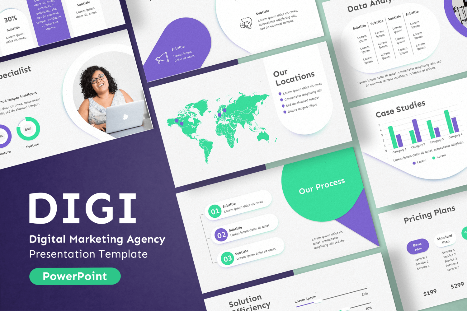 Digi - Digital Marketing PowerPoint Presentation Template