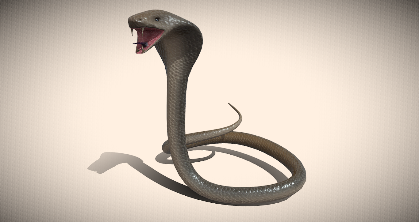 Striking Snake 3D Model: Realistic Serpent for Visual Projects
