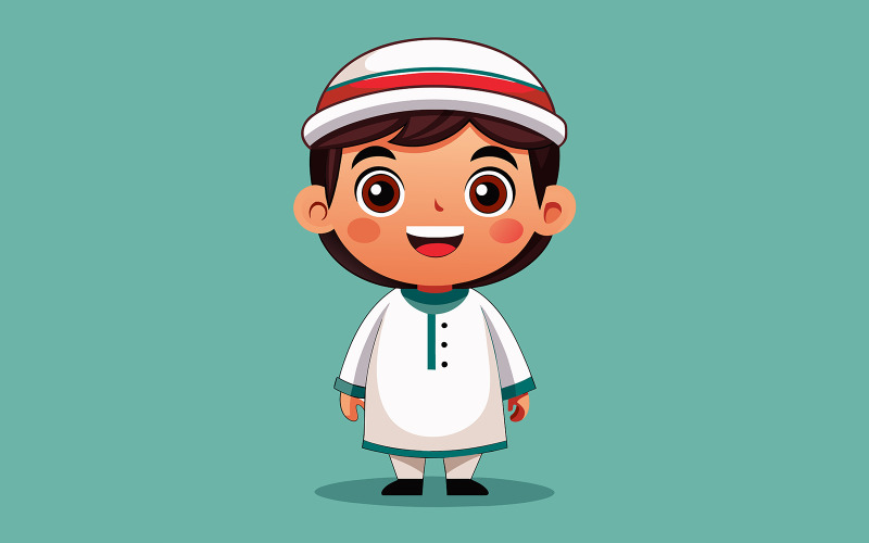 Cute Little Ramadhan Boy Design 17 Vector Graphic