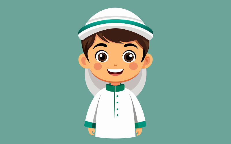 Cute Little Ramadhan Boy Design 19 Vector Graphic