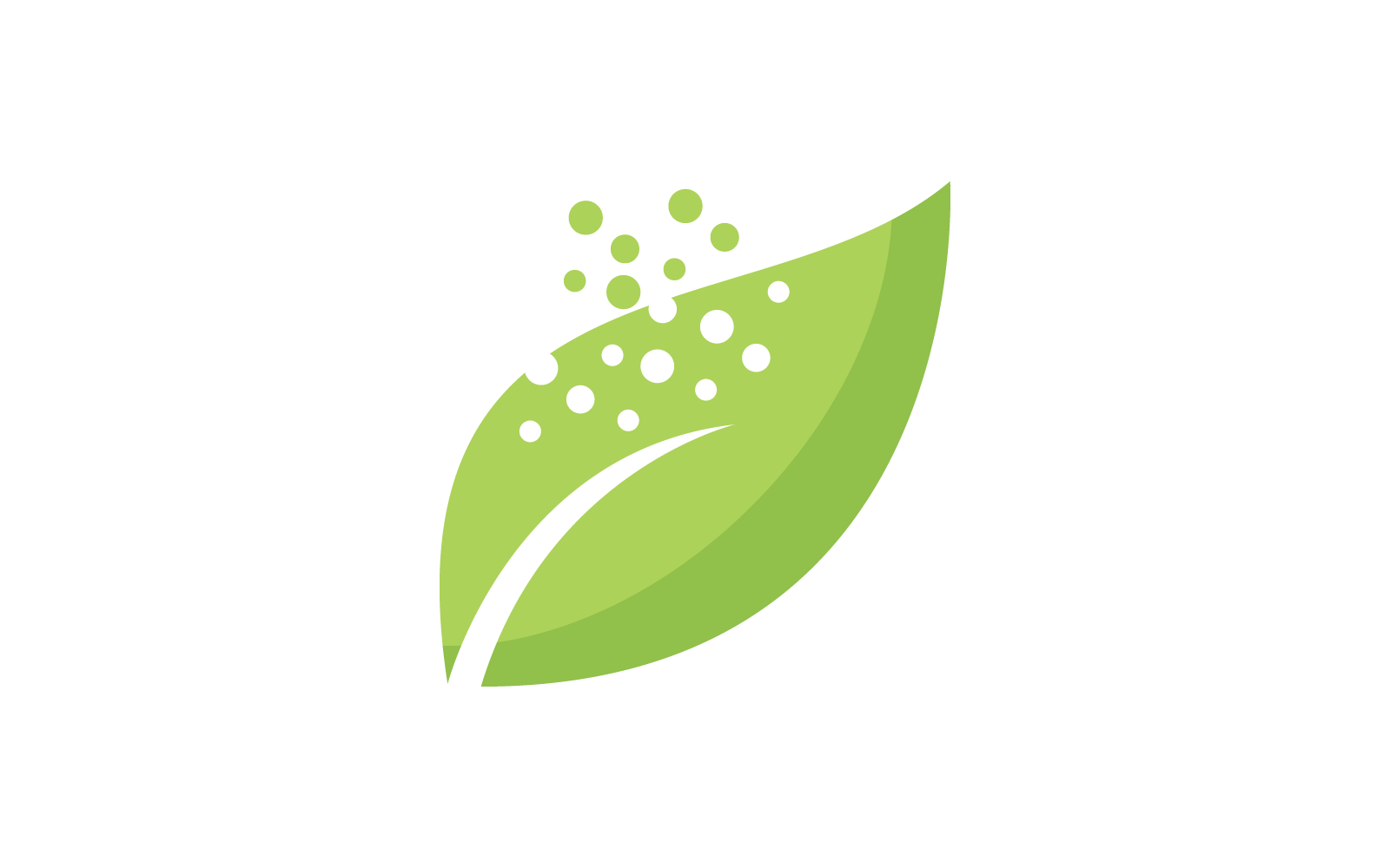 Eco care logo green leaf illustration flat design
