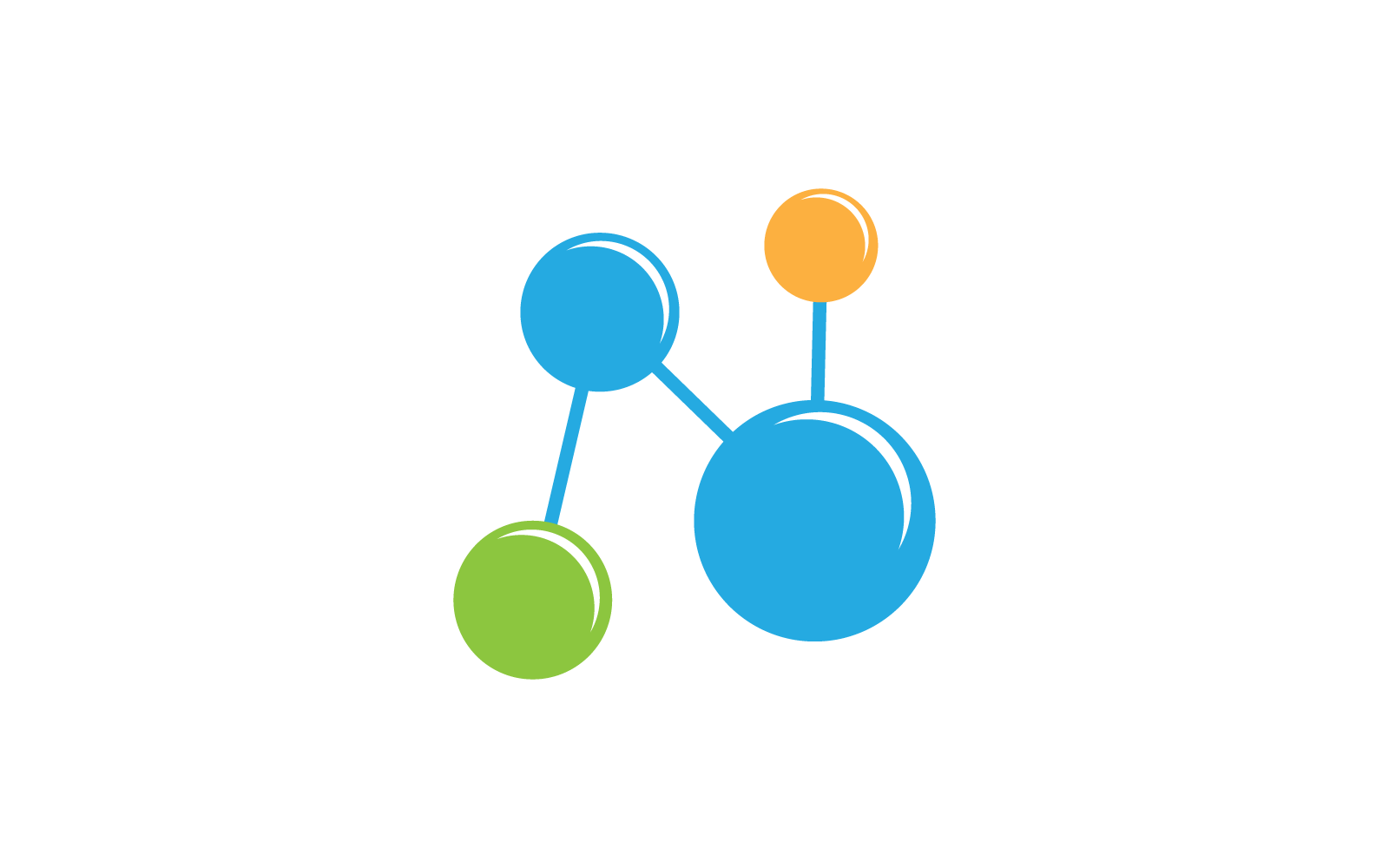 Flache Design-Illustrationsvorlage für das Molekül-Logo