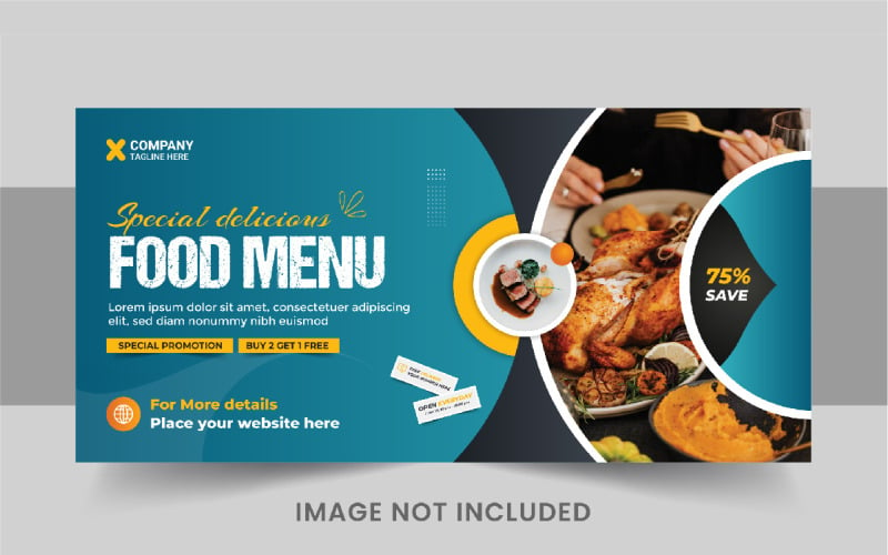 Food Web Banner Template or Food social media cover template Corporate Identity