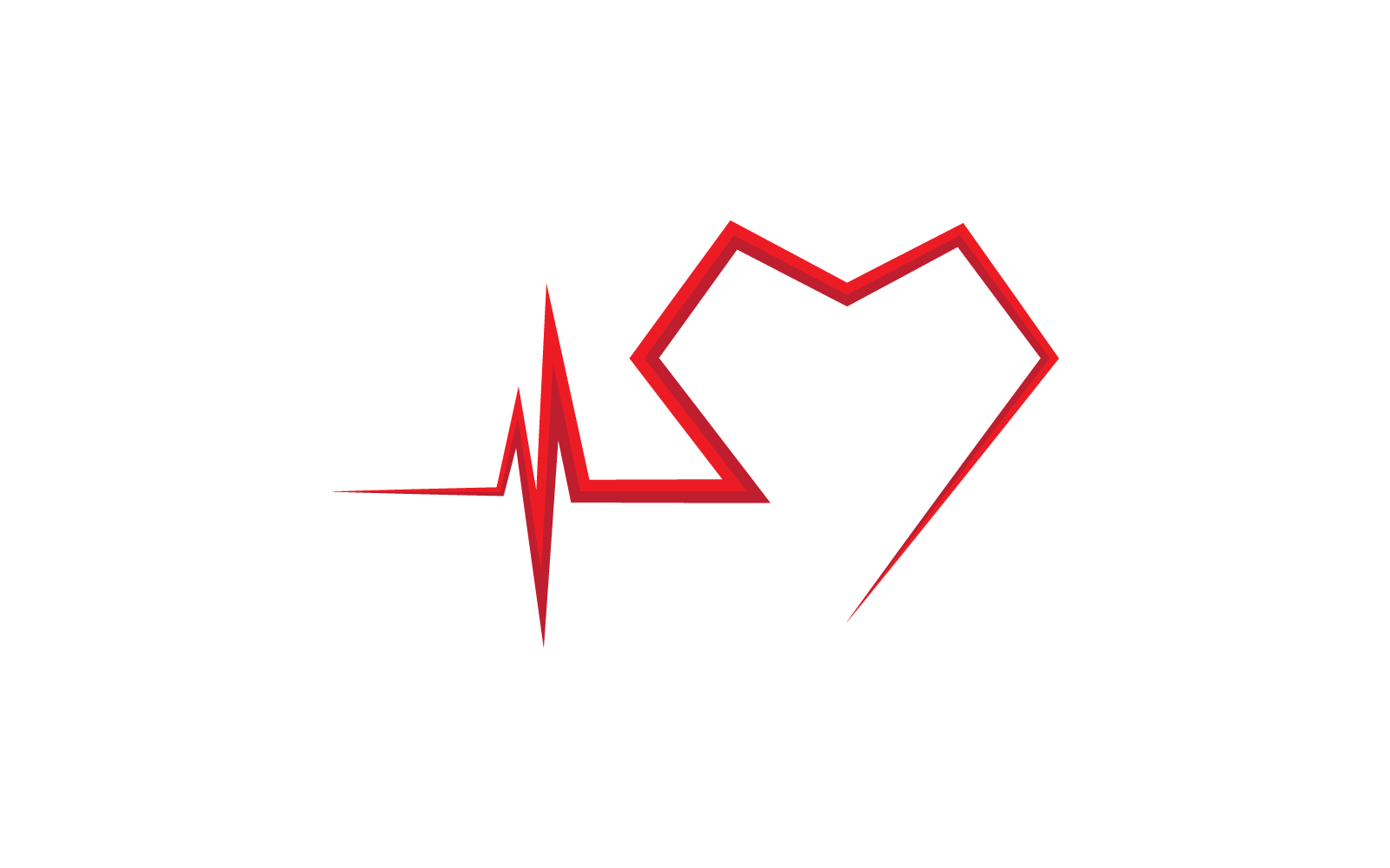 Heart beat line vector ilustration flat design template