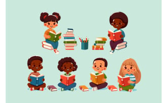 International Children's Book Day Elements Illustration