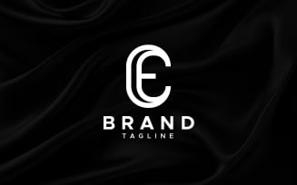 Letter E outline logo design template