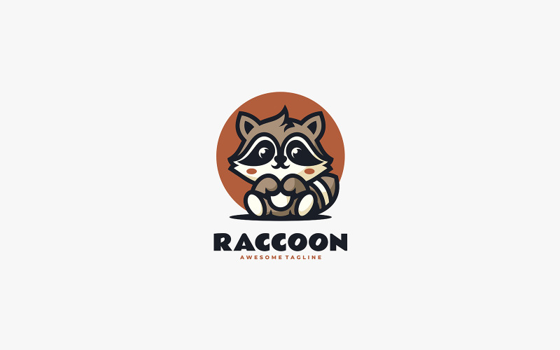 Little Raccoon Mascot Cartoon Logo Logo Template