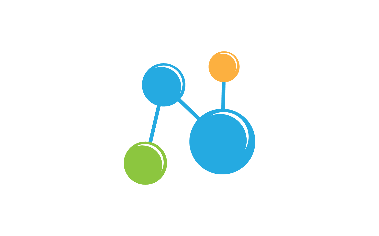 Molecule logo flat design illustration template