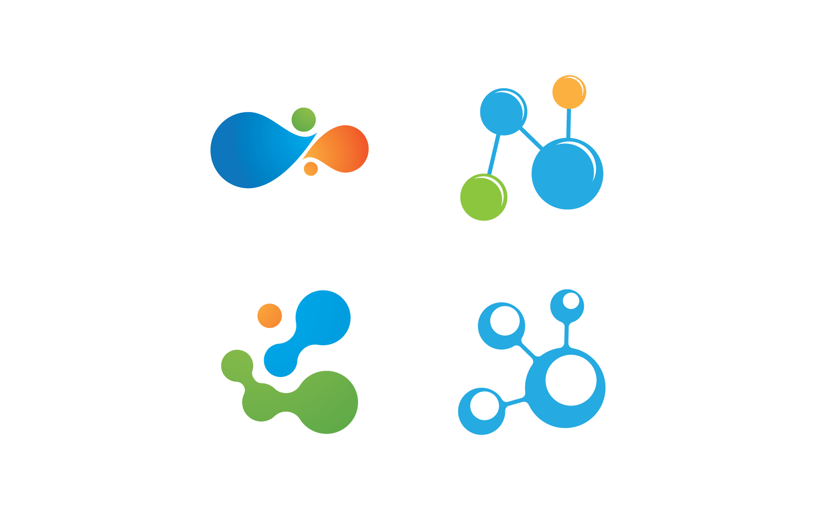 Plantilla de vector de ilustración de icono de logotipo de vector de diseño de molécula