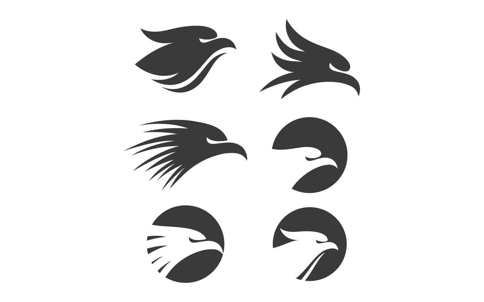 Sokół orzeł ptak logo ilustracja wektor Płaska konstrukcja