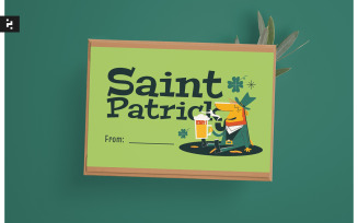 St Patrick Greeting Card Mid Century