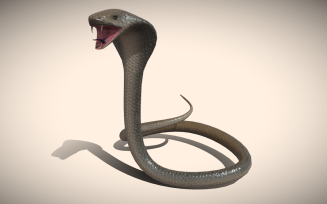 Striking Snake 3D Model: Realistic Serpent for Visual Projects