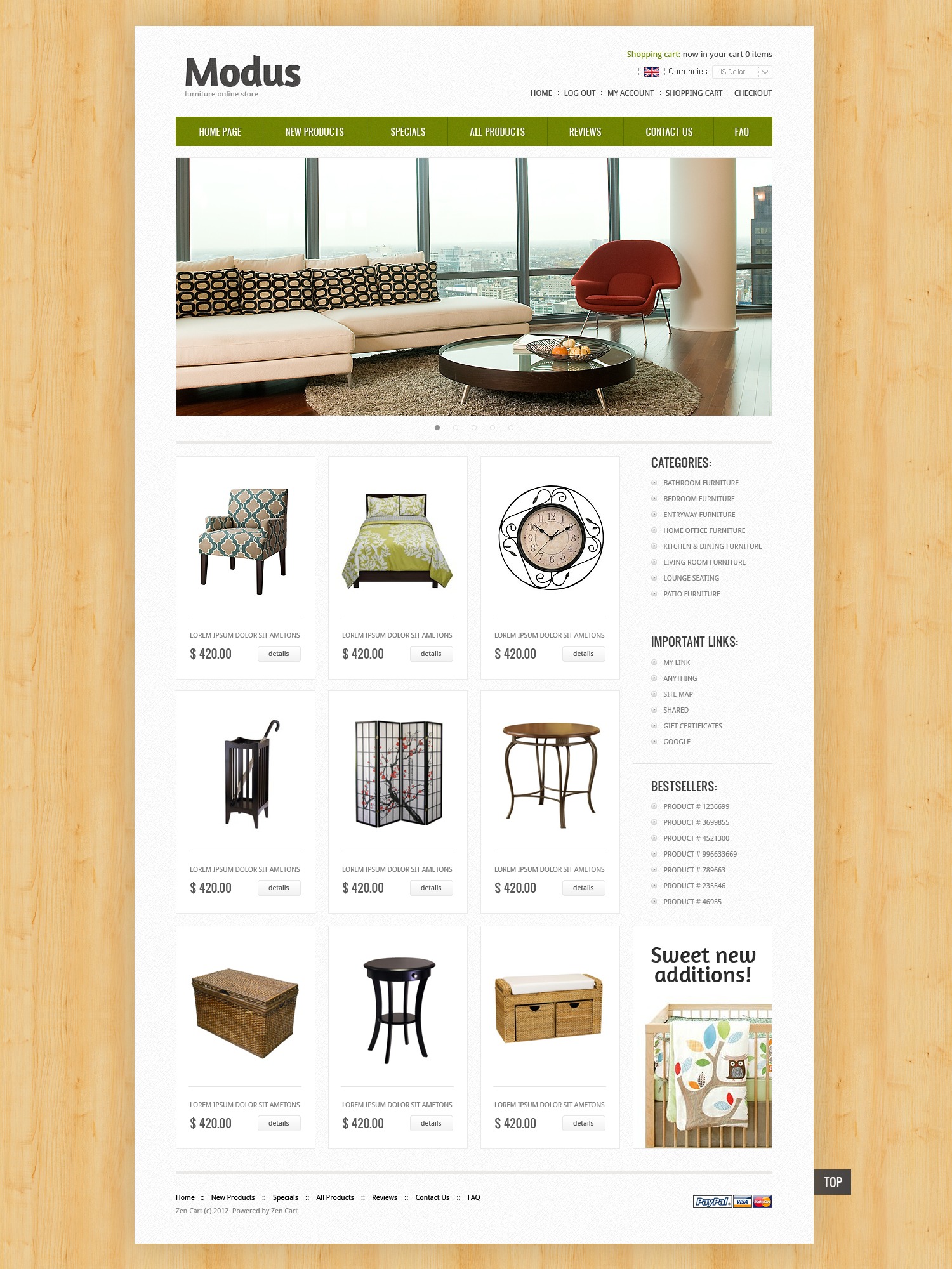 Furniture Creating Comfort ZenCart Template 39637