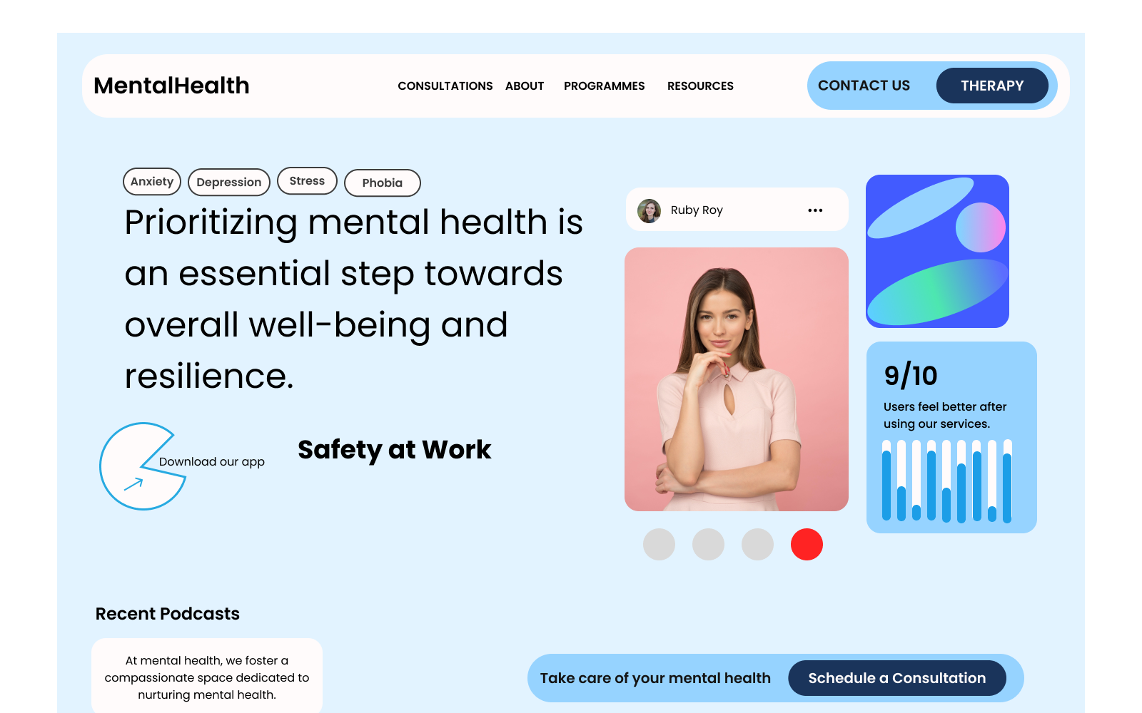 Mental Health Figma Template Hero Page