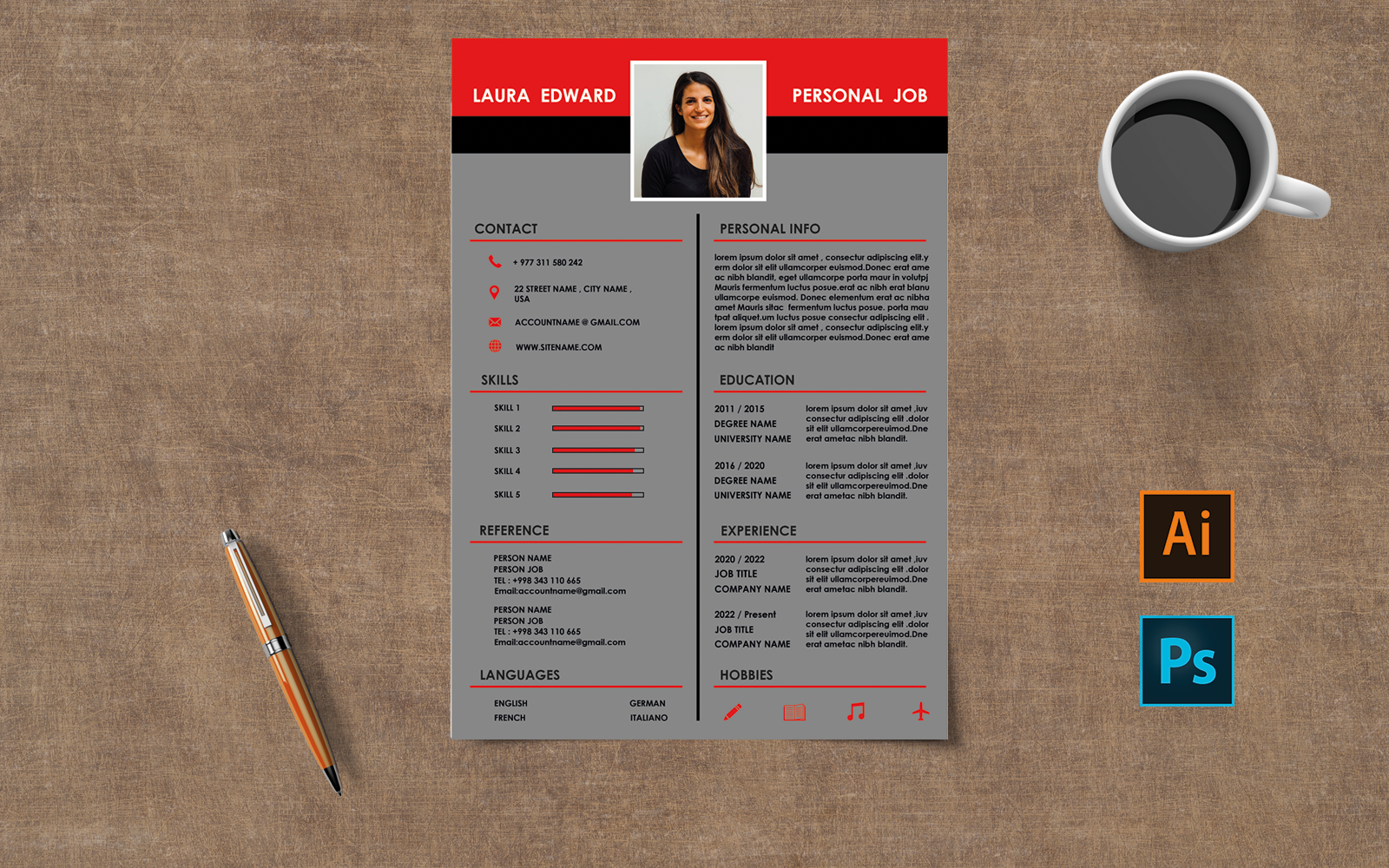 Template #396078 Resume Professional Webdesign Template - Logo template Preview